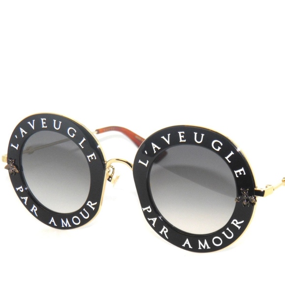 GUCCI Accessories - GUCCI GG0113S BLACK-GOLD-GREY 001 SunglaSSeS new!